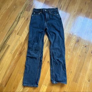 X girl black jeans with subtle butterfly design